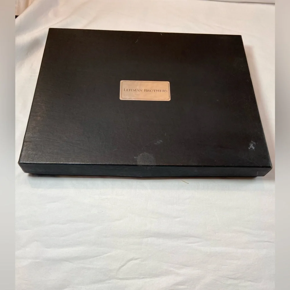 Barrington Leather Portfolio &‎ Notepad for Lehman Bros 10” x 12” incl gift box